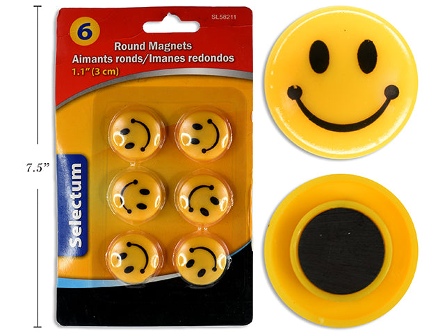 Happy Face Round Magnets