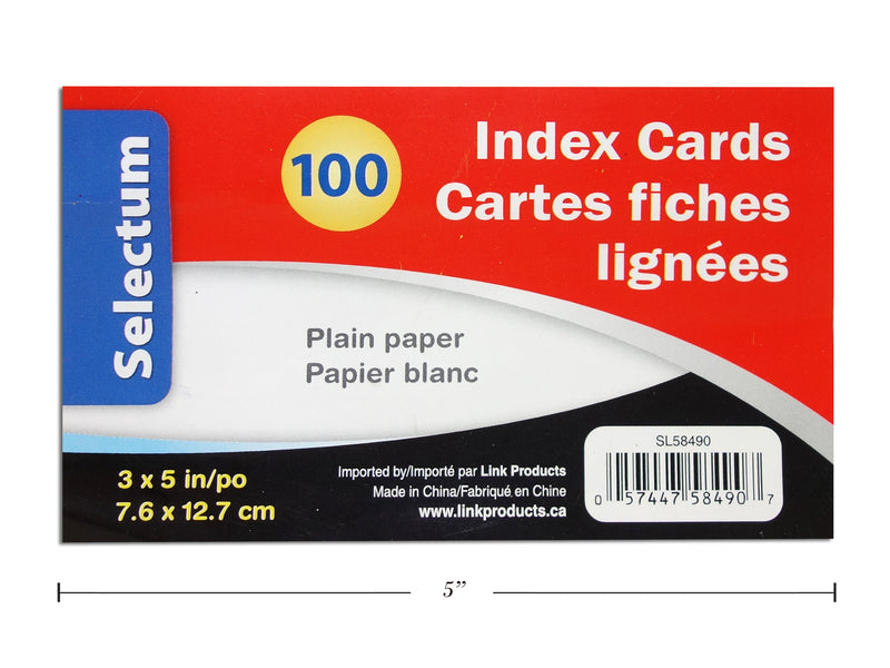 Plain Index Cards 100 Pack