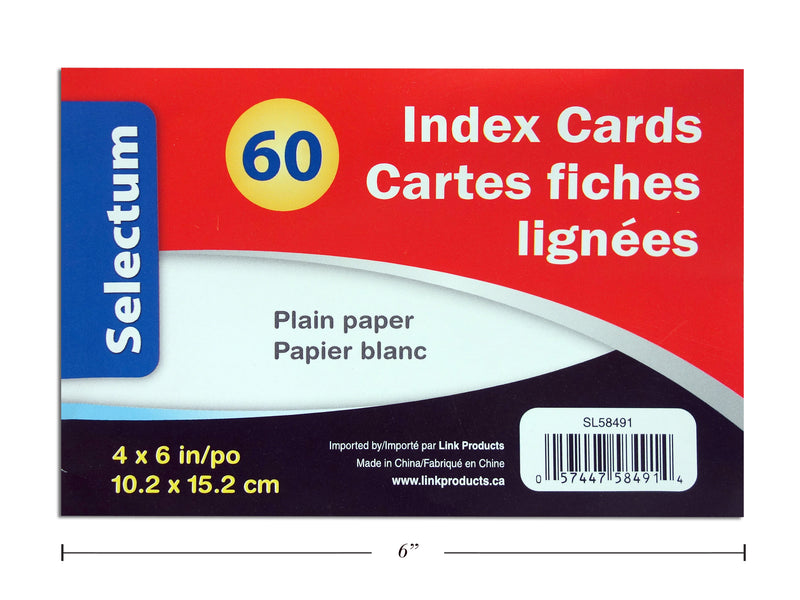 Plain Index Cards 60 Pack