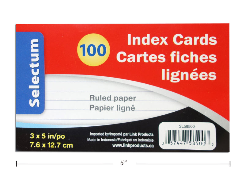 Ruled Index Cards 100 Pack