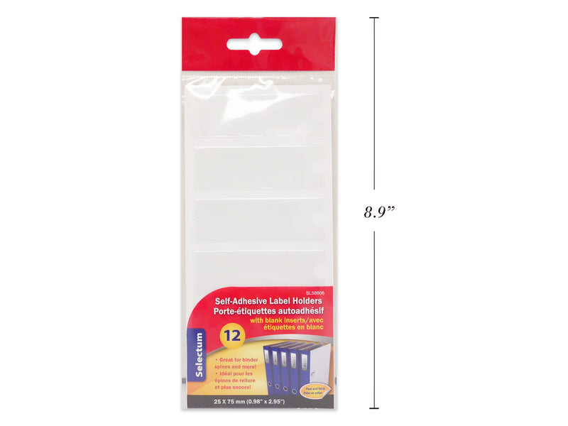 Self Adhesive Label Holders 12 Pack