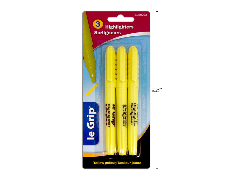 Yellow Highlighters 3 Pack