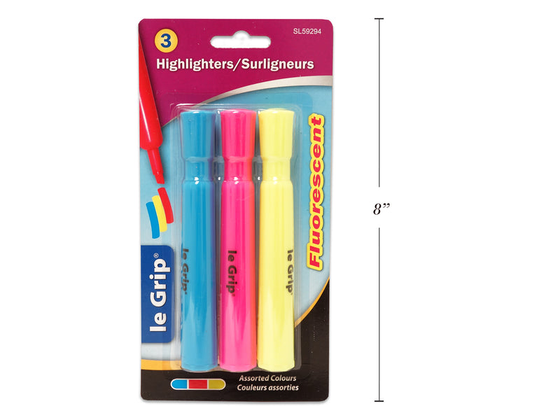 Fluorescent Highlighters 3 Pack