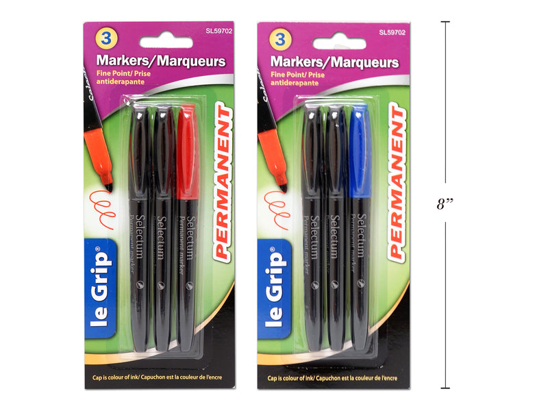 Bullet Tip Permanent Markers 3 Pack