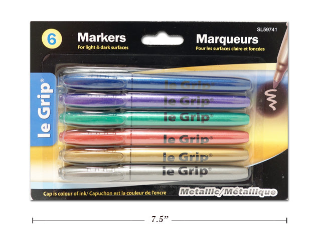 Metallic Ink Board Tip Markers 6 Pack