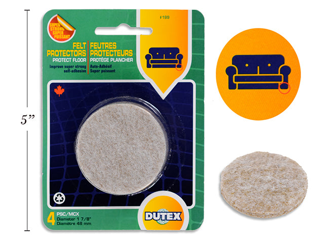 DUTEX SELF-ADHESIVE FELT PADS 1 7/8" (48MM) 4/PKG