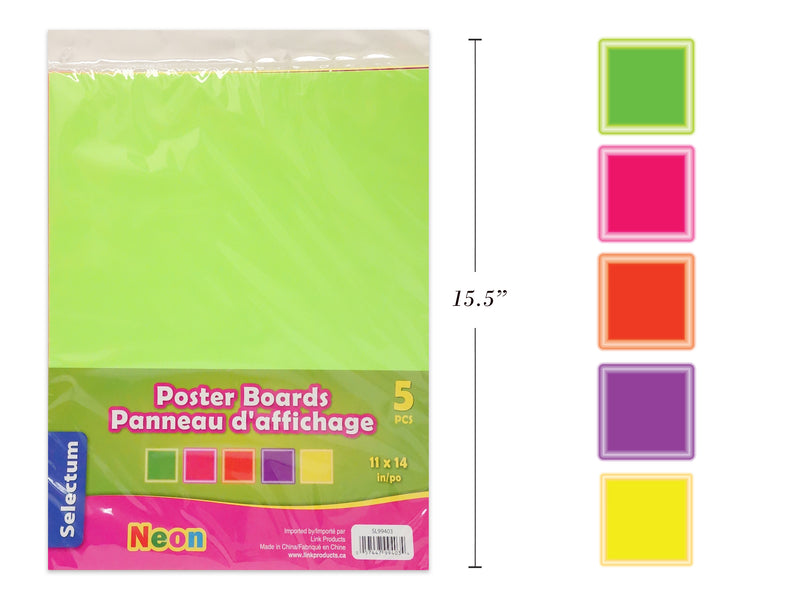 Poster Boards Neon Colors 5 Pack