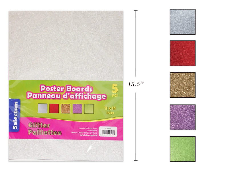 Poster Boards Glitter Color 5 Pack