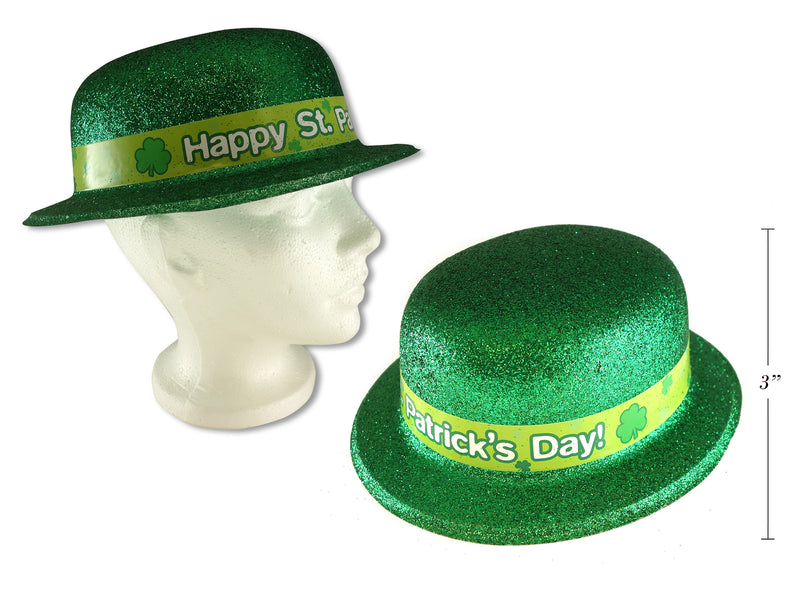 St Patricks Day Printed Glitter Derby Hat