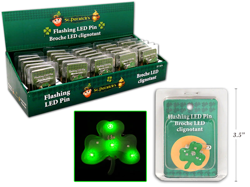 St Patricks Flashing LED Pin