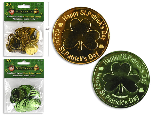 St Patricks Good Luck Coins 20 Pack