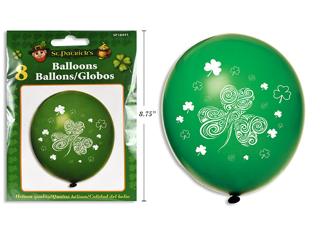 St Patricks Day Printed Balloons 8 Pack