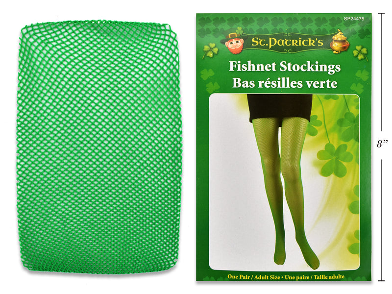 St Patricks Day Adult Green Fish Net Stockings