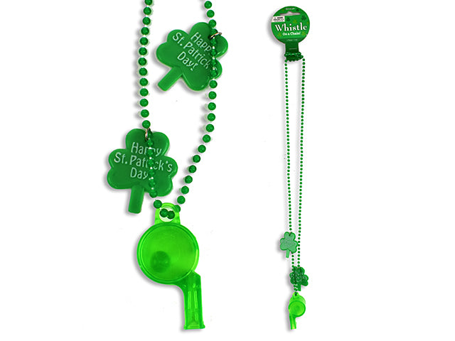 St Patricks Day Whistle Beaded Necklace