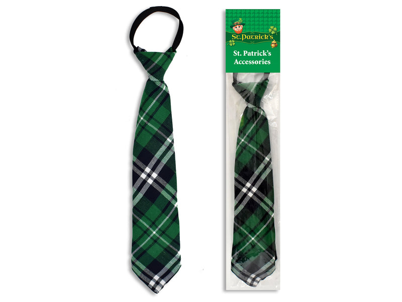 St Patricks Day Green Plaid Neck Tie