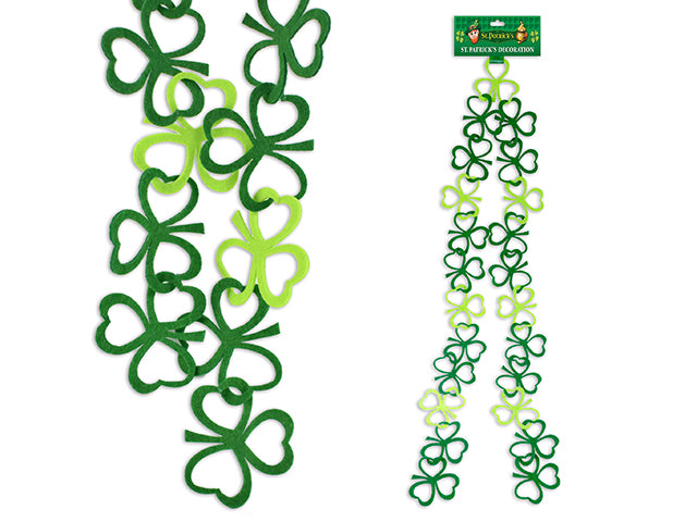 St Patricks Day Die Cut Felt Shamrock Garland