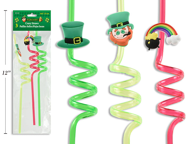 St Patricks Day Top On Crazy Straws