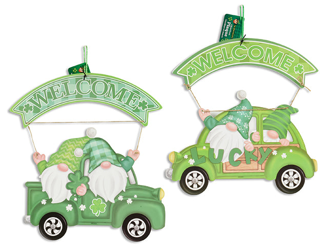 St Patricks Day Hanging Glitter Foam Welcome Plaque