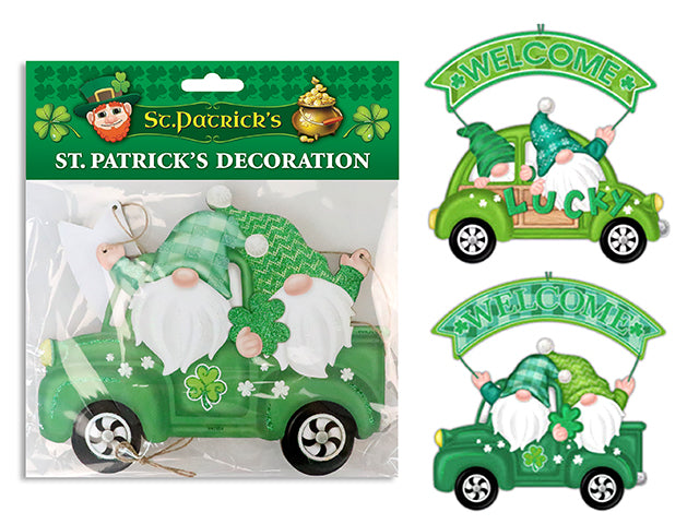 St Patricks Day Hanging Glitter Foam Welcome Plaque