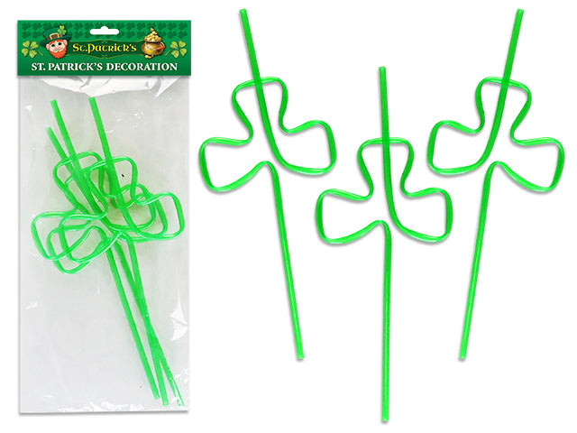St Patricks Day Shamrock Crazy Straws