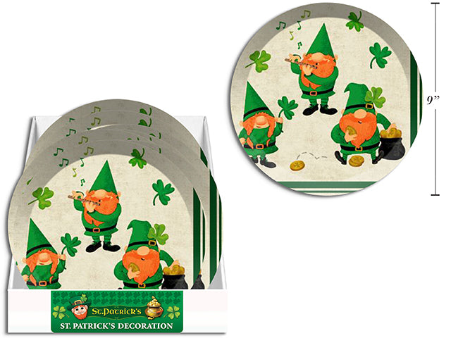 8ct 9in St.Pat's Round Plates in Display. 12/Display.