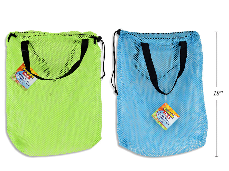 Mesh Draw String Beach Tote Bag