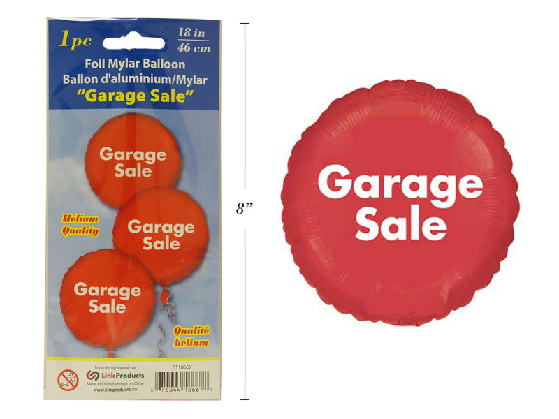 Foil Mylar Garage Sale Balloon