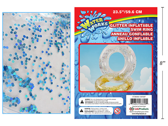 Inflatable Glitter Filled Swim Ring