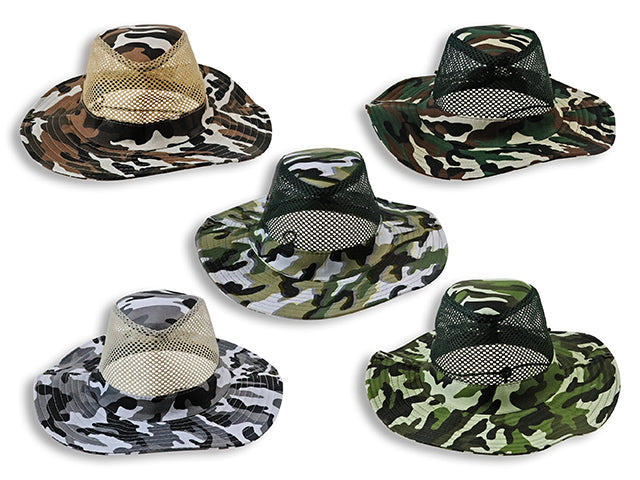 Mens Ventilated Camouflage Outdoor Hat