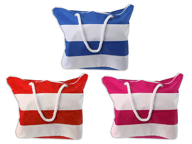 Stripe Canvas Beach Bag