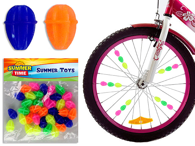 Neon Bike Wheel Spoke Plastic Clip Beads