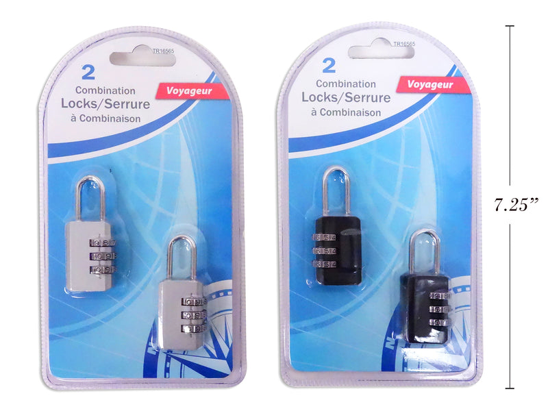 Travel Mini Combination Pad Lock 2 Pack