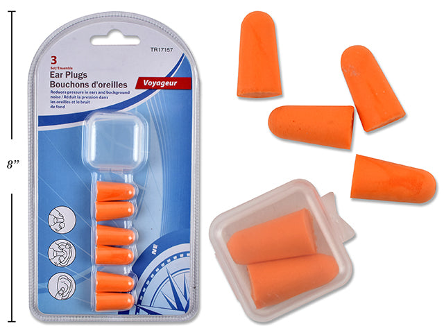 Travel Ear Plugs 3 Pack