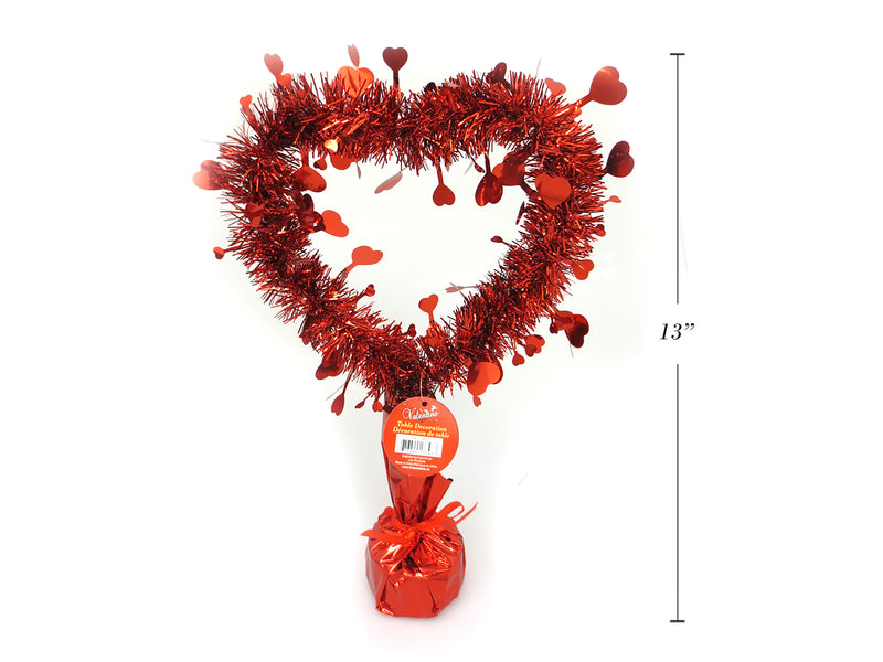 Tinsel Heart Tabletop Decoration