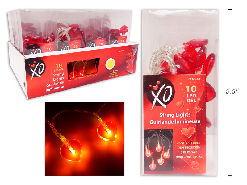 LED Heart String Light In Try Me Display 10 Pack