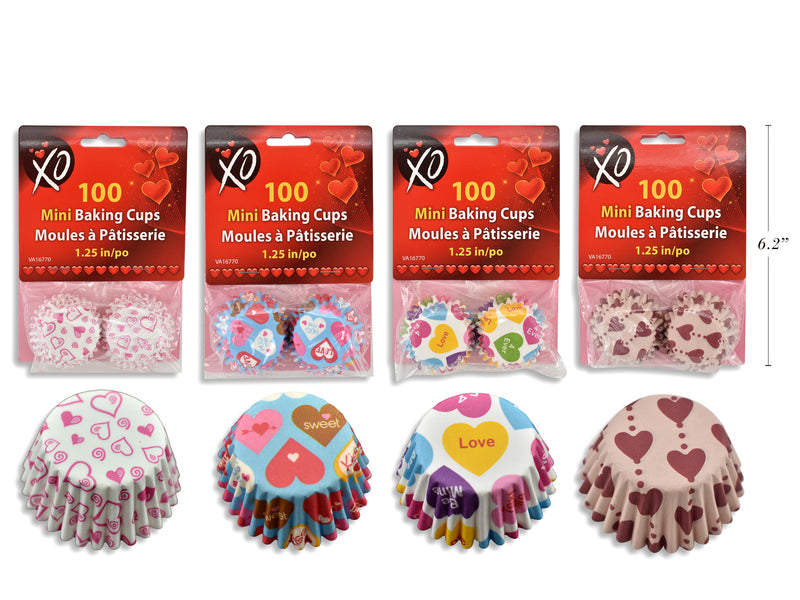 Mini Valentines Baking Cups 100 Pack