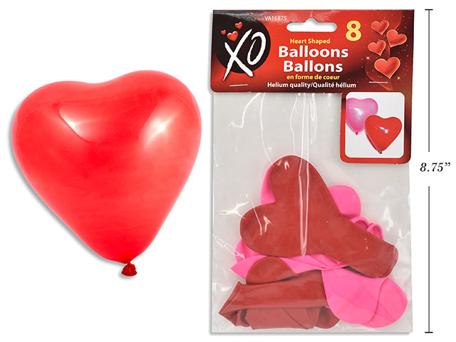 Heart Shaped Balloons 8 Pack