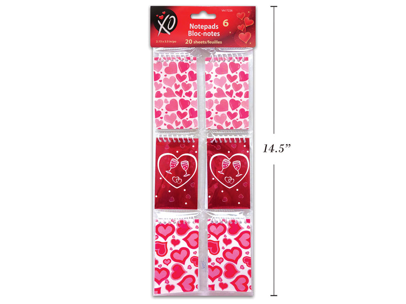 Mini Valentines Notebook 6 Pack