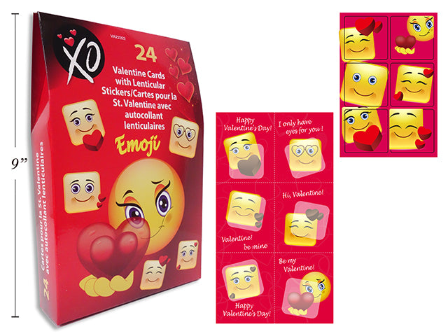 Emoji Valentines Cards 25 Stickers