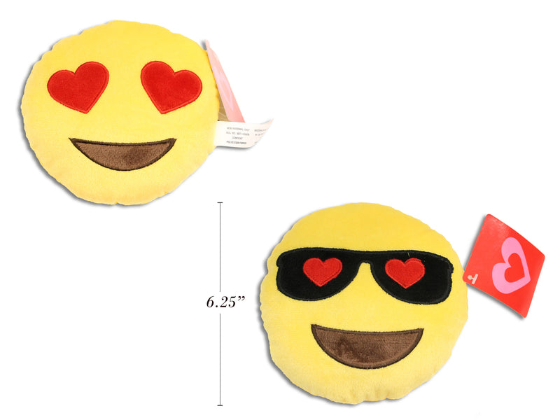 Valentine Embroidered Emoji Plush Pillow