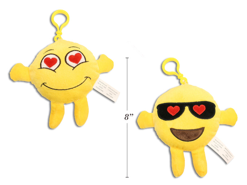 Valentine Embroidered Emoji Clip On Character Plush