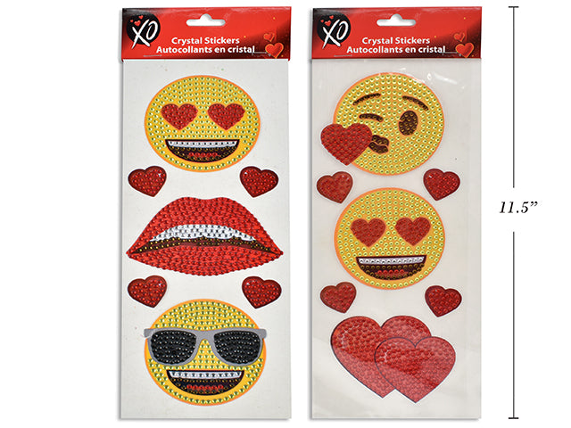 Valentine Emoji Crystal Stickers