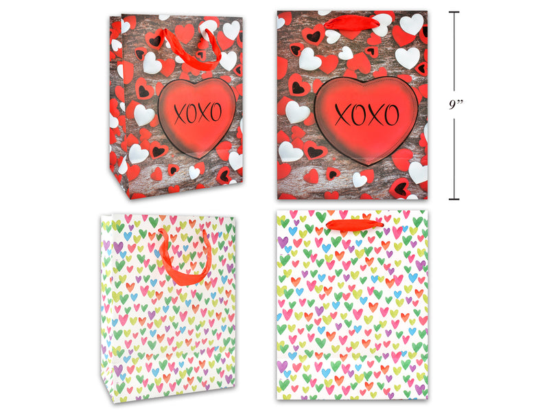 Valentine Medium Matte Heart Gift Bag