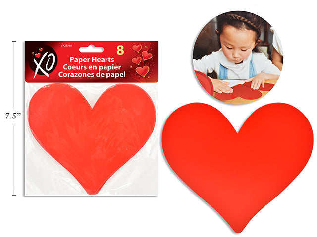 8pk 6in (W) x 5.25in (H) Paper Hearts. Pbh.