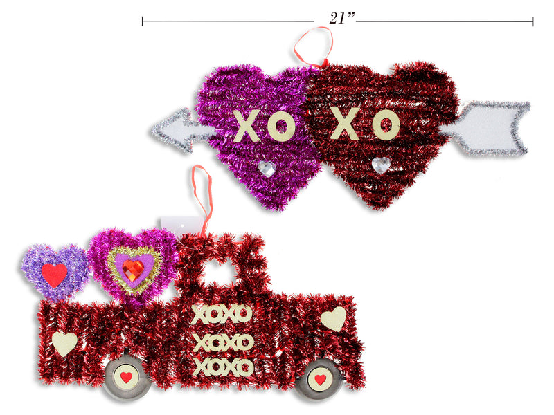 Valentine Tinsel Glitter Plaque