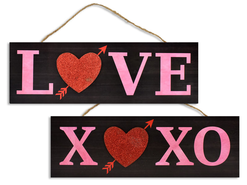 Valentine Glitter Hanging Plaque
