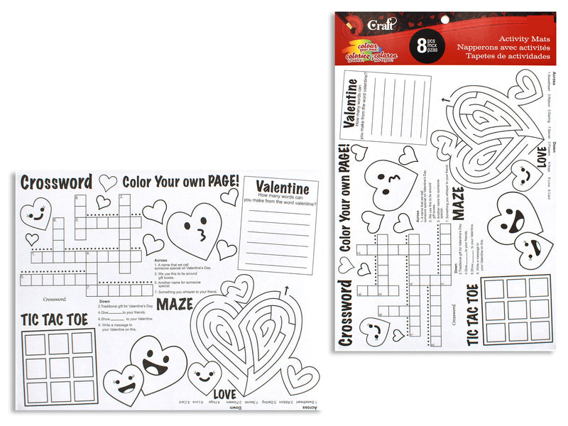 Valentine Color Your Own Activity Mats