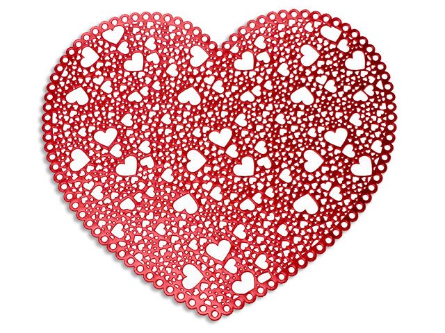 Valentines Die Cut Heart Vinyl Placemat