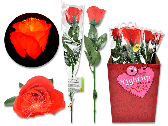 Valentines Single Stem Fiber Optic Rose