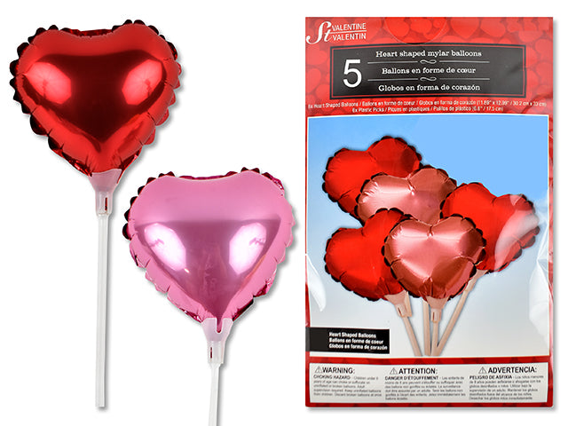Valentines Heart Shaped Mylar Balloons